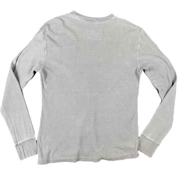 Aeropostale Y2K Waffle Distressed Long Sleeve Henley Gray 2000s VTG Gray Skater - Picture 4 of 13